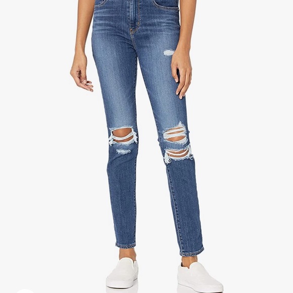 NWT Levis 721 High Rise Skinny Jeans Distressed 24/L30 - Picture 2 of 8
